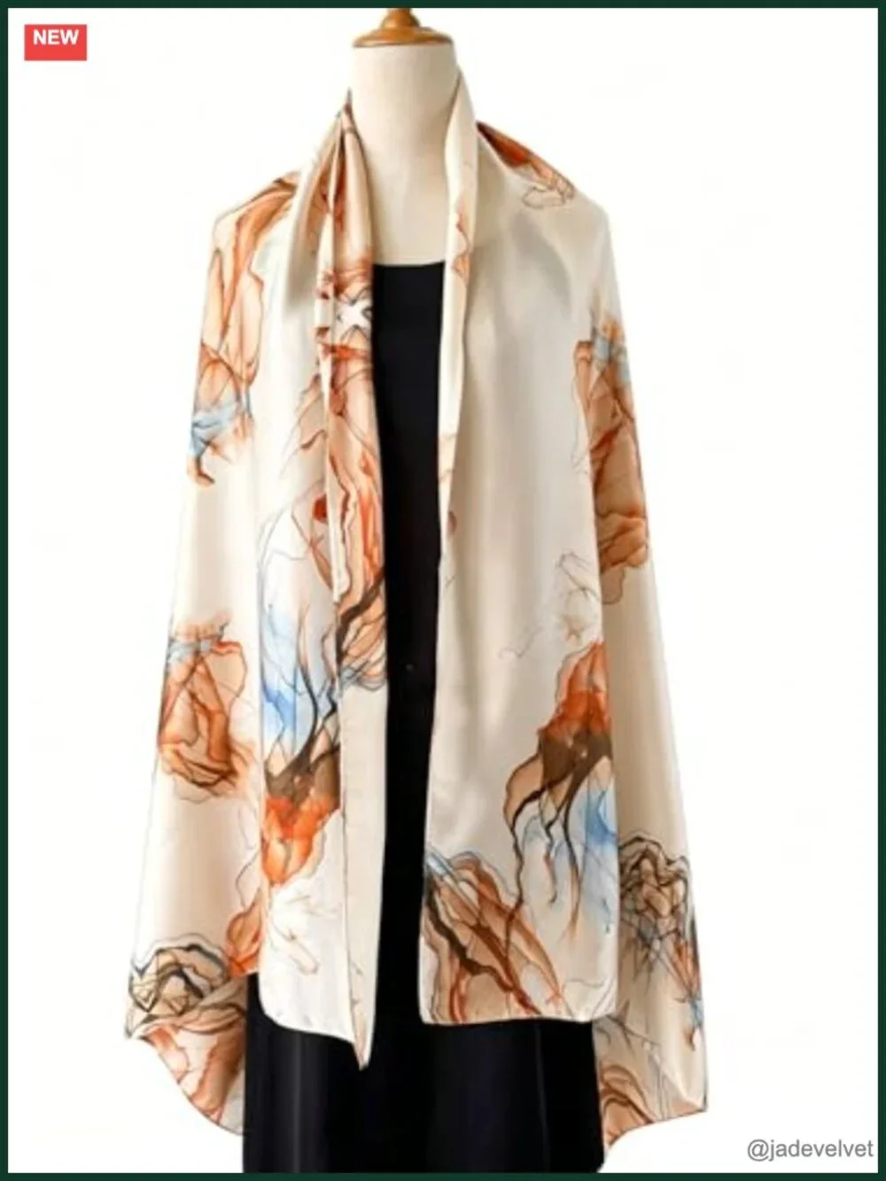Luxurious Satin Silk-Feel Large Square Shawl Wrap Scarf for Women